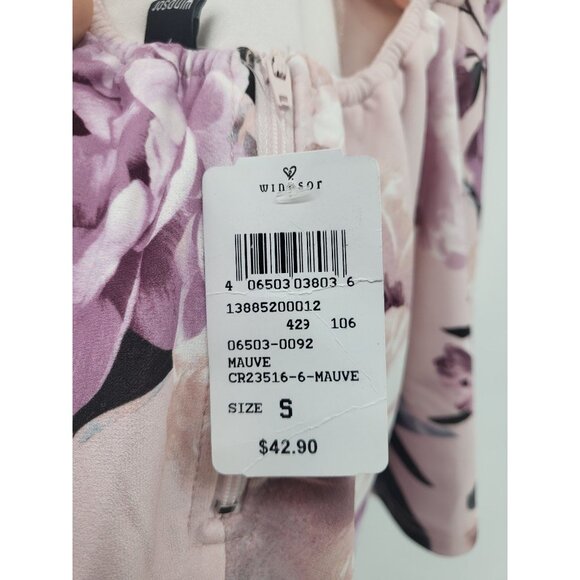 Floral Fleur Love Skater Romper Lace Back Mauve Small NWT - Picture 2 of 11